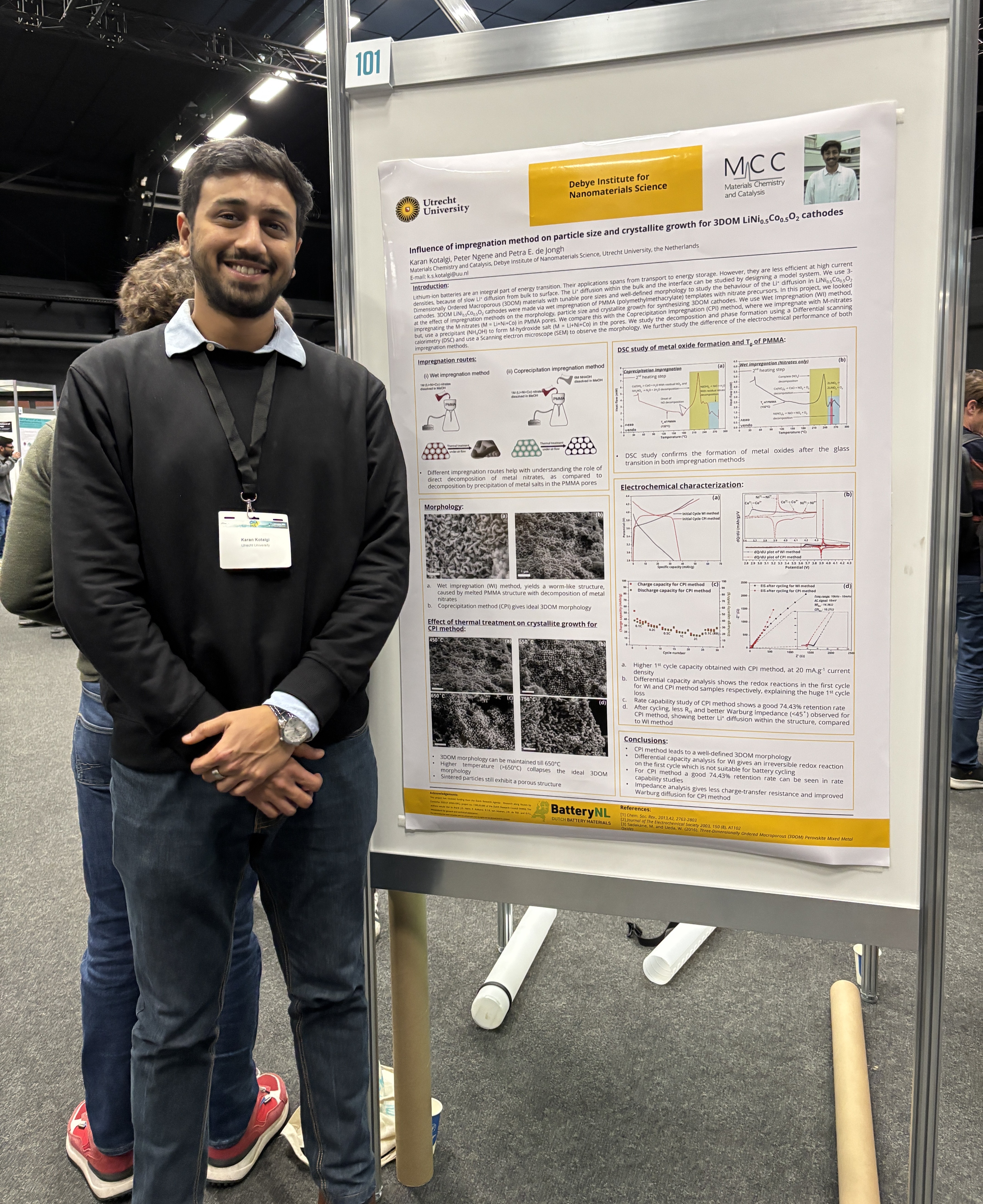 Influence of impregnation method on particle size and crystalline growth for 3DOM LiNi0.5Co0.5O2 cathodes